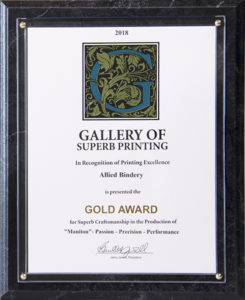 2018 Gallery of Superb Printing Gold Award - Manitou